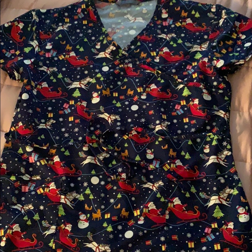 Christmas Scrub Top